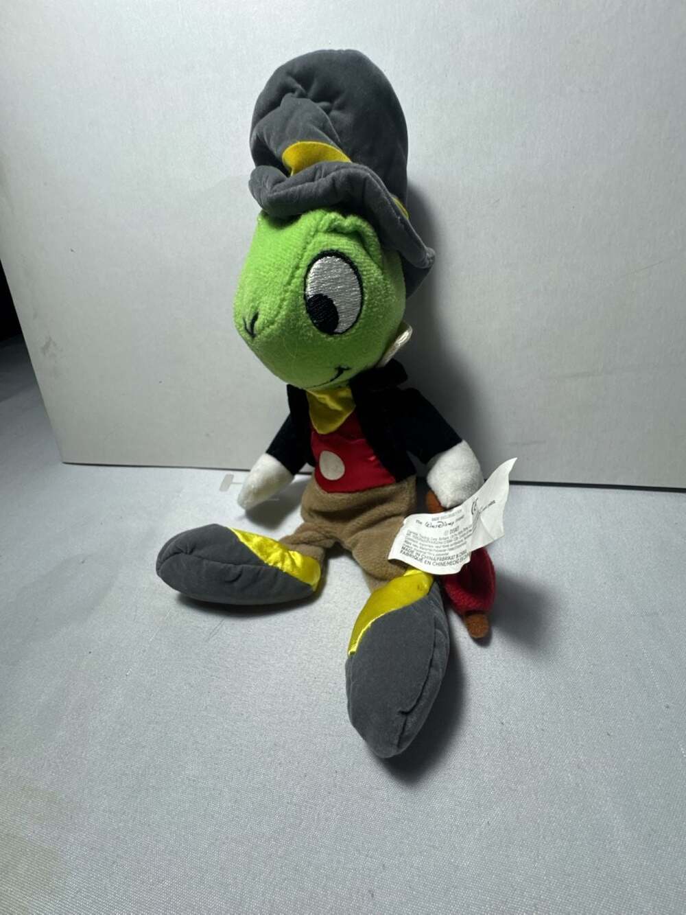 Disney Store Pinocchio Jiminy Cricket Plush Mini Bean Bag 8" EUC!